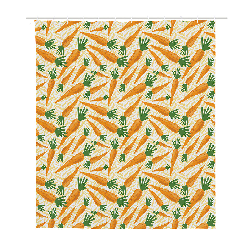 Orange Carrot Pattern Print Polyester Shower Curtain