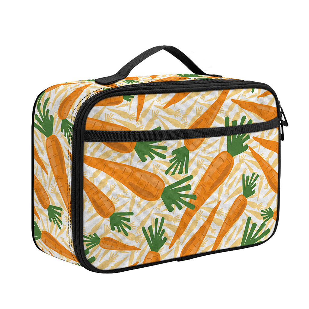 Orange Carrot Pattern Print Portable Lunch Bag