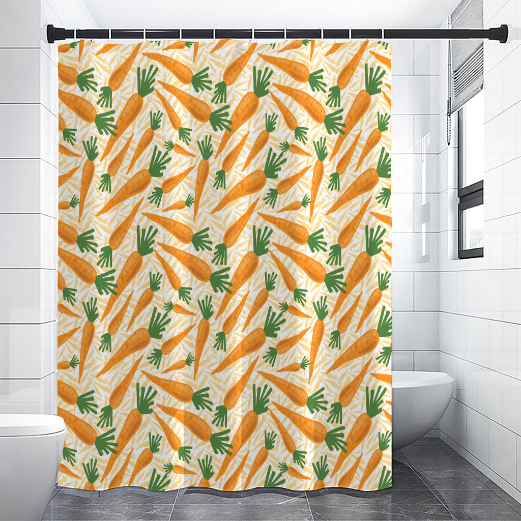 Orange Carrot Pattern Print Premium Shower Curtain