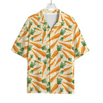 Orange Carrot Pattern Print Rayon Hawaiian Shirt
