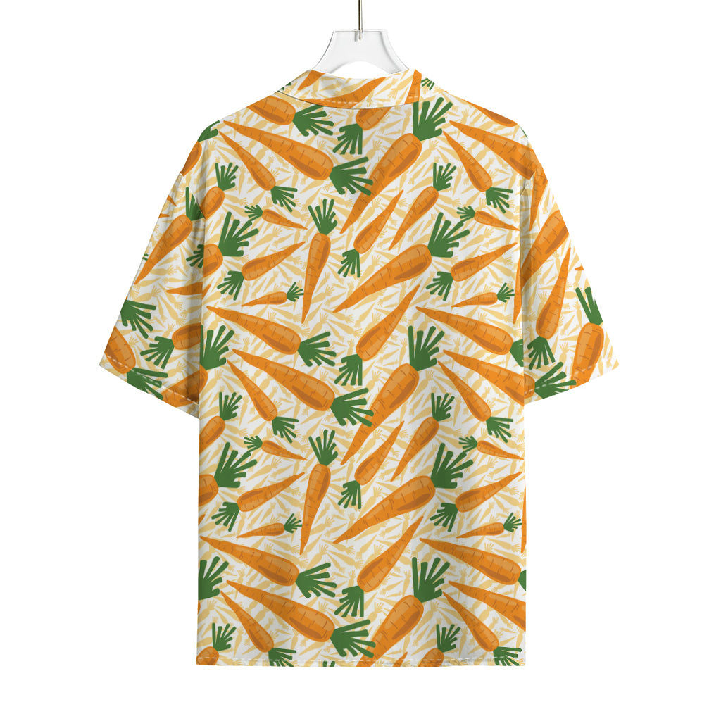 Orange Carrot Pattern Print Rayon Hawaiian Shirt