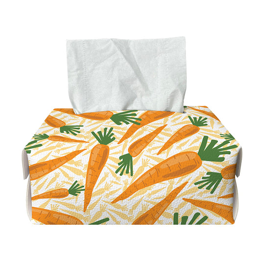 Orange Carrot Pattern Print Rectangle Tissue Box Cover