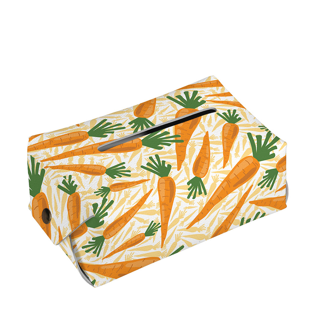 Orange Carrot Pattern Print Rectangle Tissue Box Cover