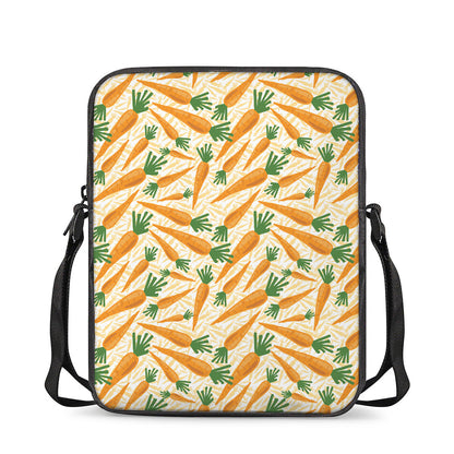 Orange Carrot Pattern Print Rectangular Crossbody Bag