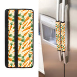 Orange Carrot Pattern Print Refrigerator Handle Covers
