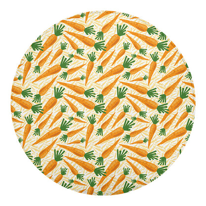 Orange Carrot Pattern Print Round Blanket