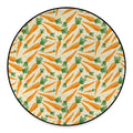 Orange Carrot Pattern Print Round Floor Mat