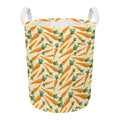 Orange Carrot Pattern Print Round Laundry Basket