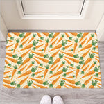 Orange Carrot Pattern Print Rubber Doormat