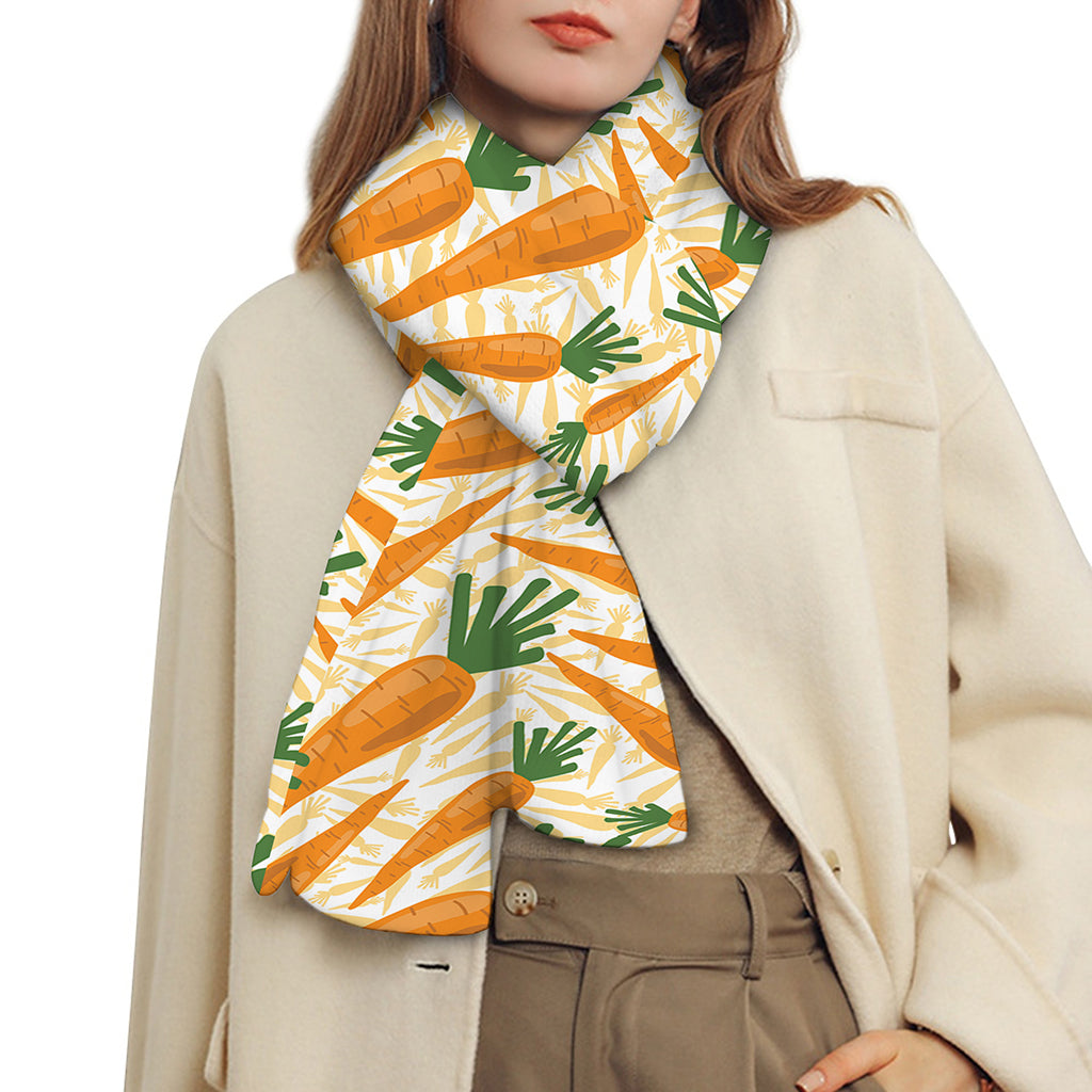 Orange Carrot Pattern Print Scarf