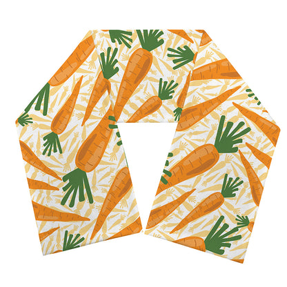 Orange Carrot Pattern Print Scarf