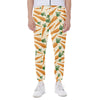 Orange Carrot Pattern Print Scuba Joggers