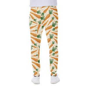 Orange Carrot Pattern Print Scuba Joggers