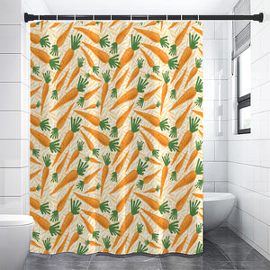 Orange Carrot Pattern Print Shower Curtain