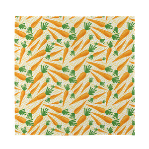 Orange Carrot Pattern Print Silk Bandana