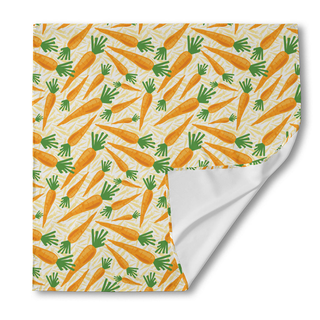 Orange Carrot Pattern Print Silk Bandana