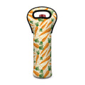 Orange Carrot Pattern Print Single Neoprene Wine Tote