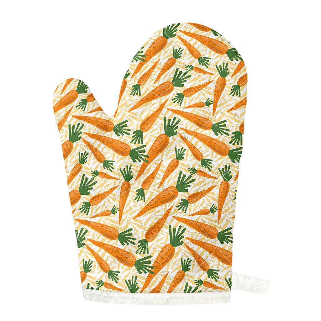 Orange Carrot Pattern Print Single Oven Mitt