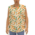 Orange Carrot Pattern Print Sleeveless Baseball Jersey