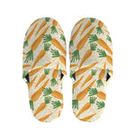 Orange Carrot Pattern Print Slippers