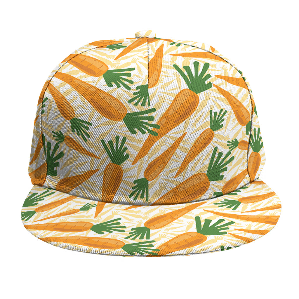 Orange Carrot Pattern Print Snapback Cap