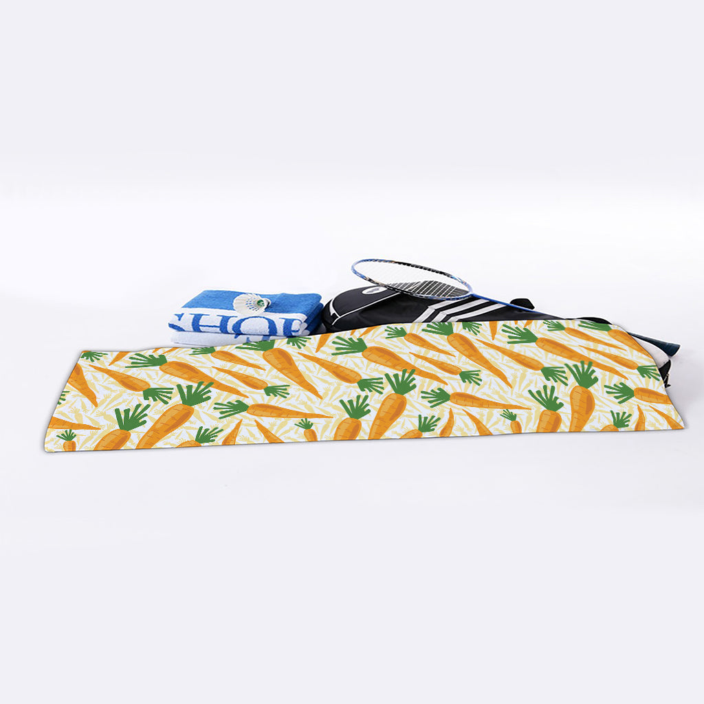 Orange Carrot Pattern Print Sports Towel