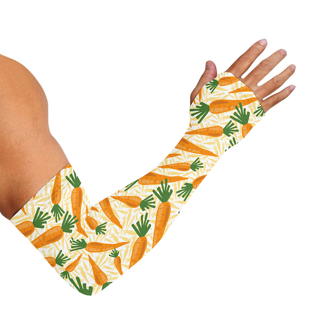 Orange Carrot Pattern Print Sun Protection Arm Sleeves