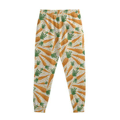 Orange Carrot Pattern Print Sweatpants