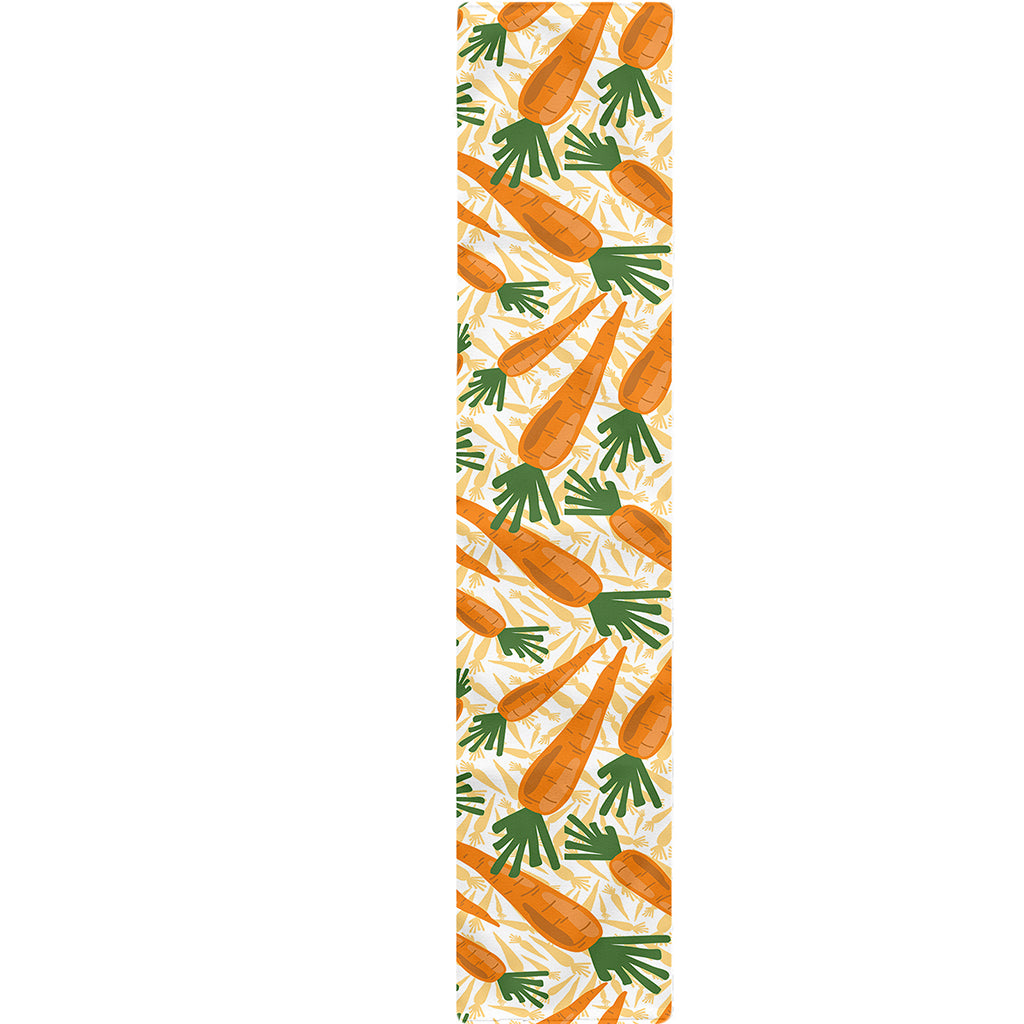 Orange Carrot Pattern Print Table Runner