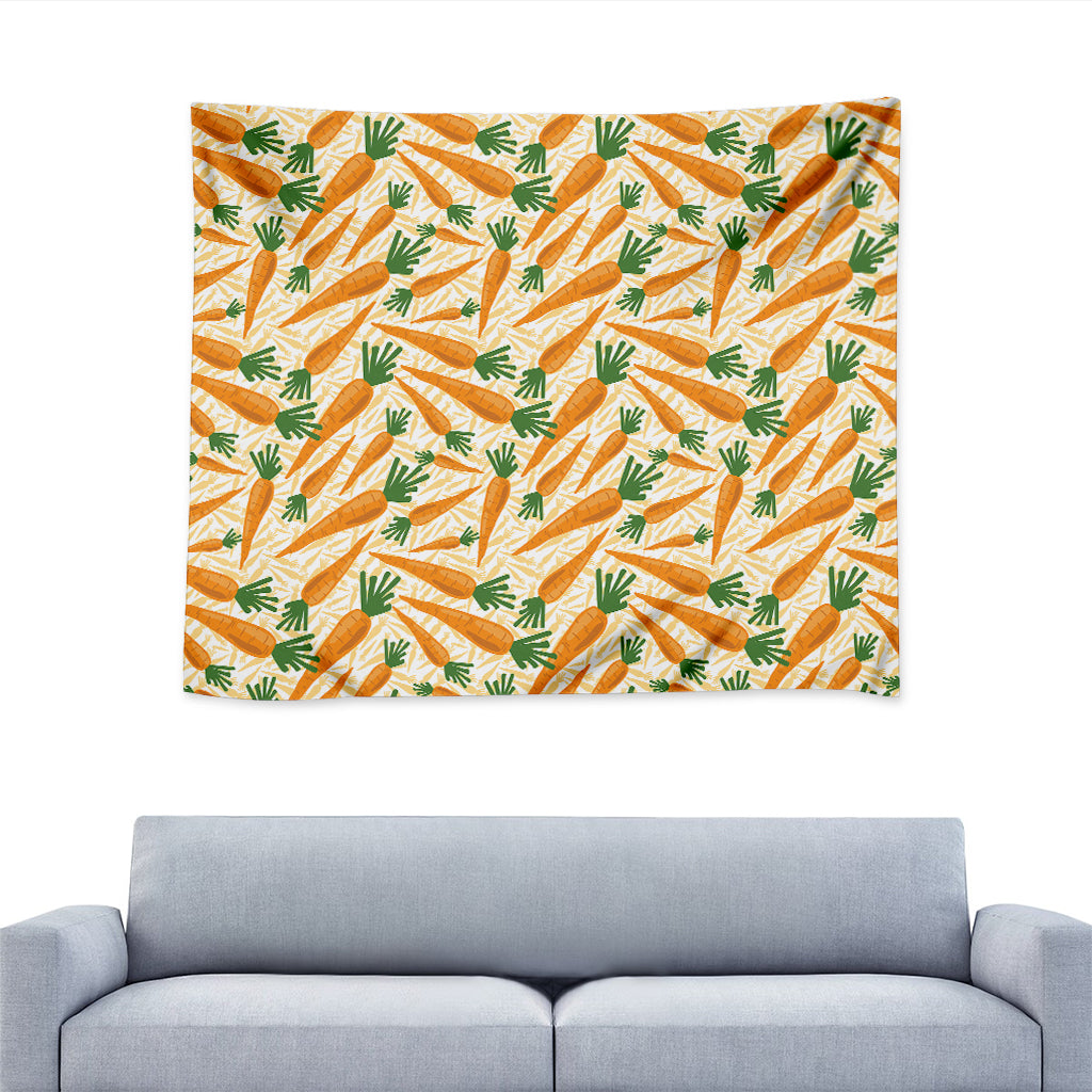 Orange Carrot Pattern Print Tapestry