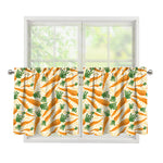 Orange Carrot Pattern Print Tier Curtains