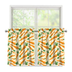 Orange Carrot Pattern Print Tier Curtains