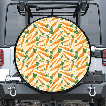 Orange Carrot Pattern Print Tire Cover