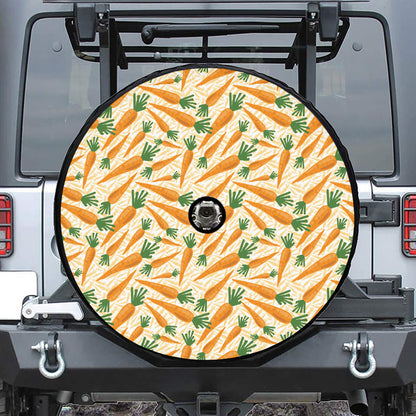 Orange Carrot Pattern Print Tire Cover With Camera Hole