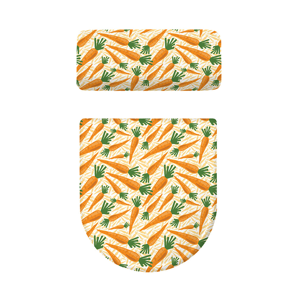 Orange Carrot Pattern Print Toilet Lid And Tank Cover Set