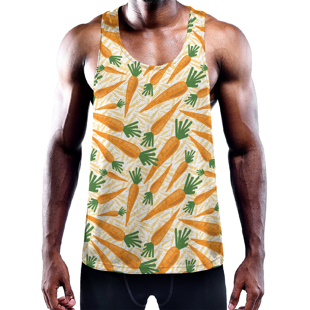 Orange Carrot Pattern Print Training Tank Top