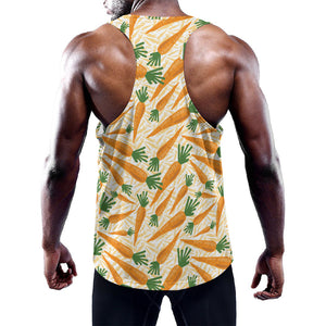 Orange Carrot Pattern Print Training Tank Top