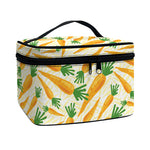 Orange Carrot Pattern Print Travel Makeup Bag