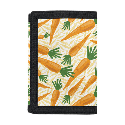 Orange Carrot Pattern Print Trifold Wallet