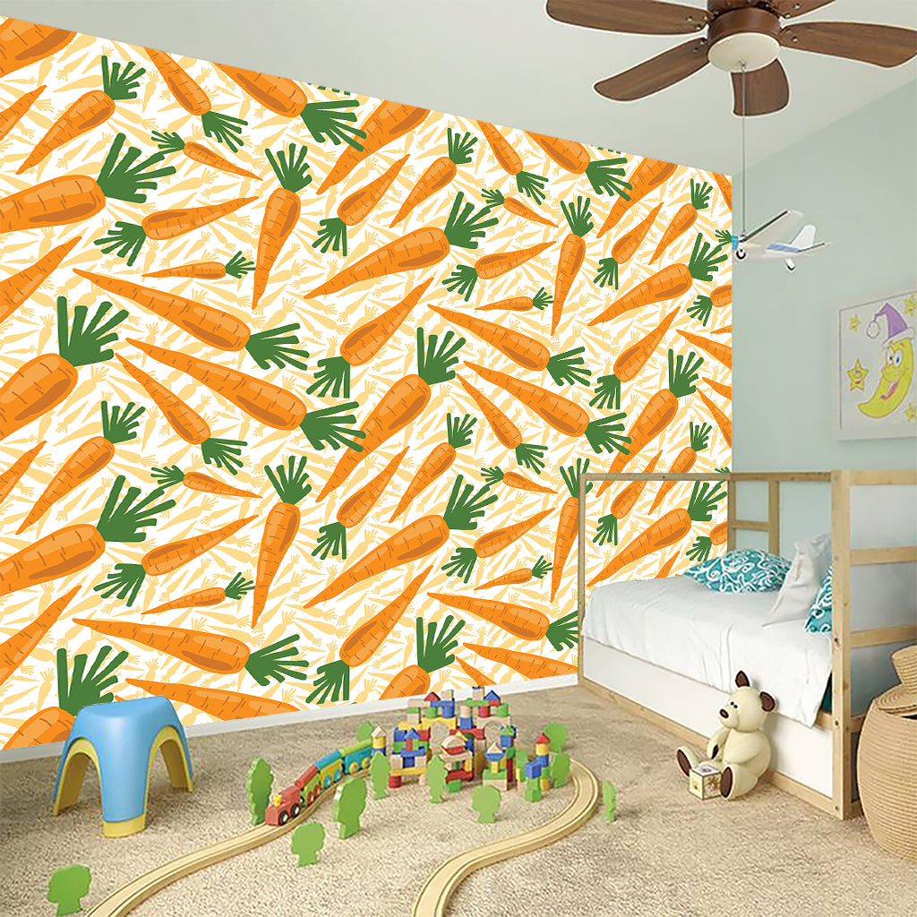 Orange Carrot Pattern Print Wall Sticker