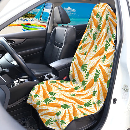 Orange Carrot Pattern Print Waterproof Car Seat Cover