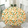 Orange Carrot Pattern Print Waterproof Round Tablecloth