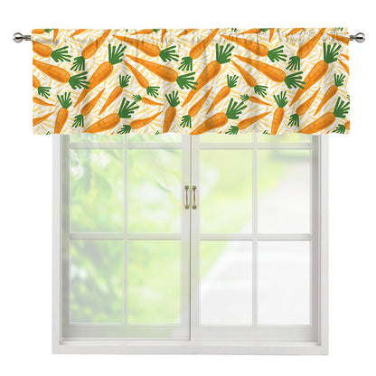 Orange Carrot Pattern Print Window Valance