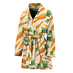 Orange Carrot Pattern Print Women's Bathrobe