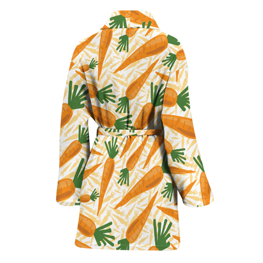 Orange Carrot Pattern Print Women's Bathrobe