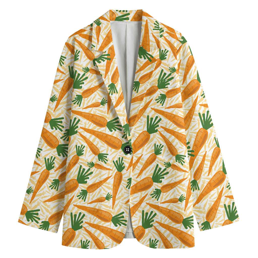 Orange Carrot Pattern Print Women's Blazer