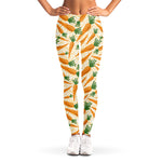 Orange Carrot Pattern Print Women's Leggings