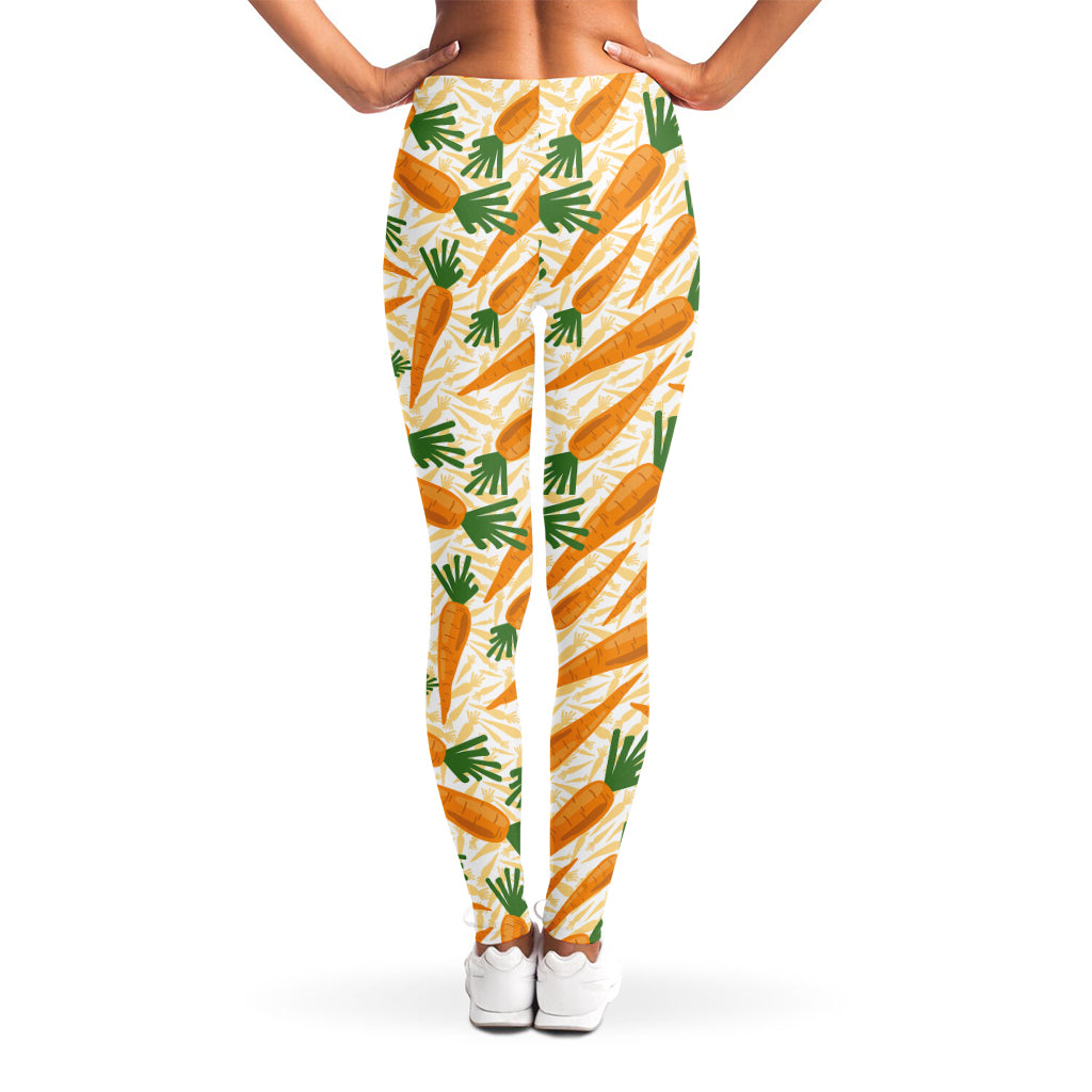 Orange Carrot Pattern Print Women's Leggings