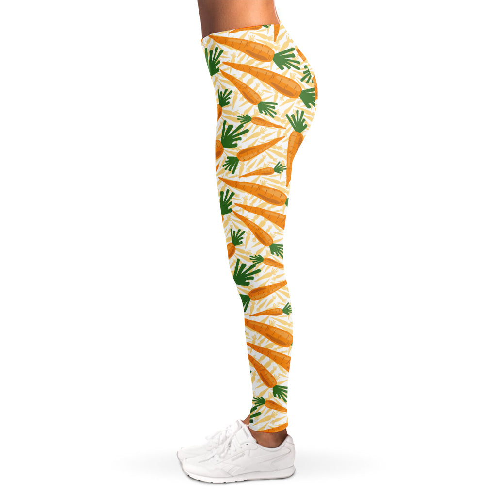 Orange Carrot Pattern Print Women's Leggings