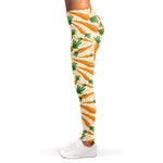 Orange Carrot Pattern Print Women's Leggings